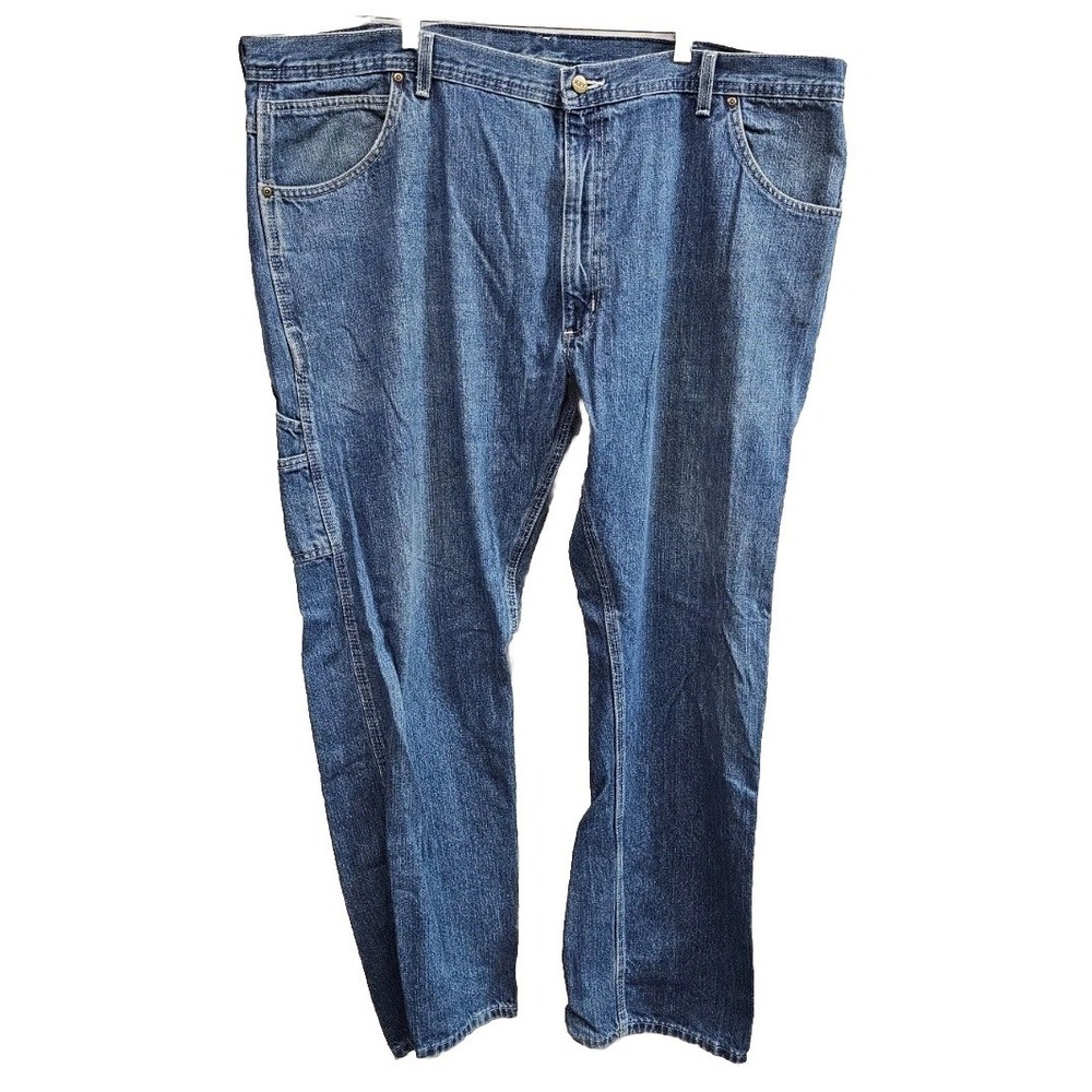 Key Carpenter Jeans Mens 46x32 Blue Pockets Straight Leg Medium Wash Outdoor
